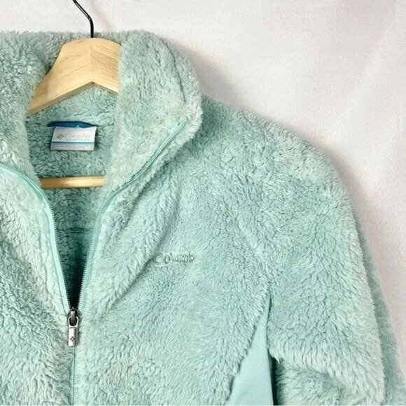 Columbia Fast Beauty High Pile Stone Light Blue Full Zip Fleece Jacket XS - Picture 4 of 4